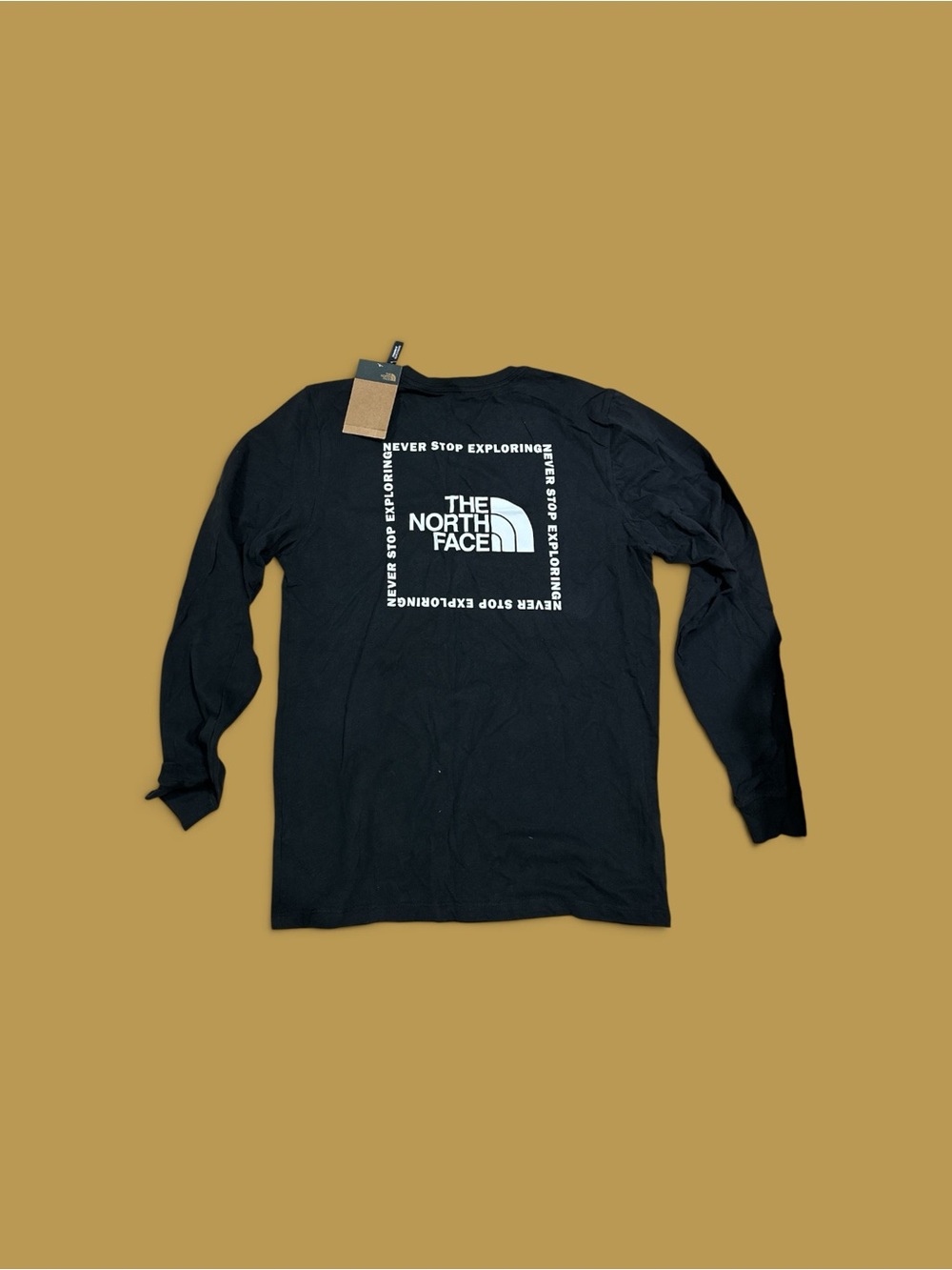 NWT The North Face Men's Long-Sleeve Box NSE T-Shirt in TNF Black Size M